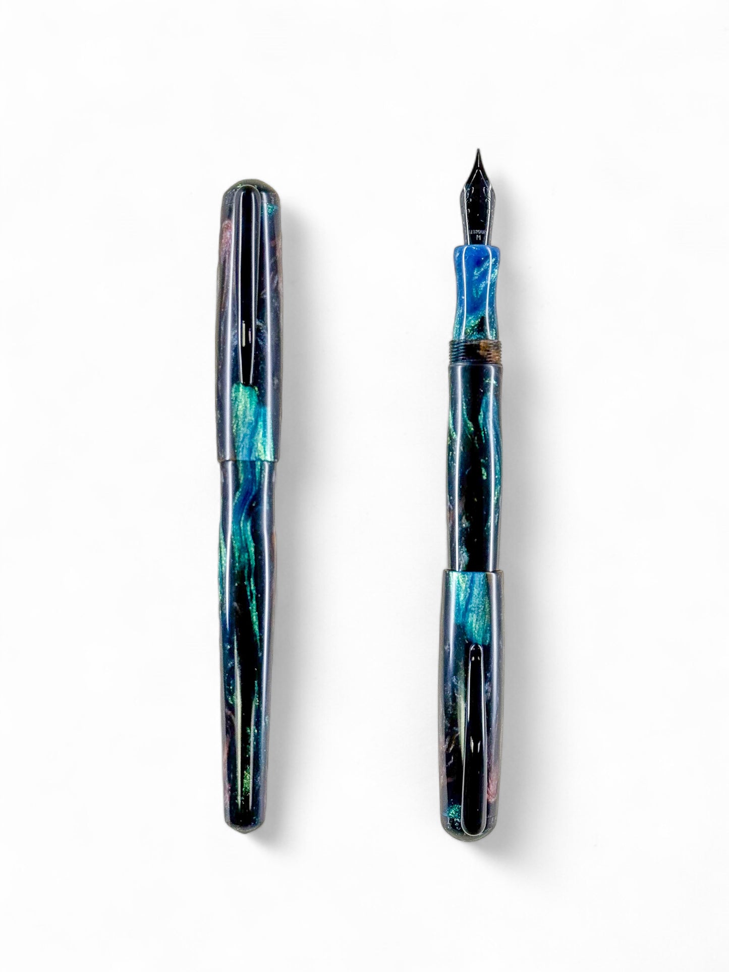 GW CC1 Fountain Pen in Turnt Pen Co Absinthe Abalone Resin