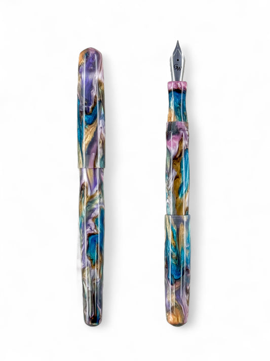 GW NC3 Fountain Pen in Black Gold Teal Purple Pink Resin