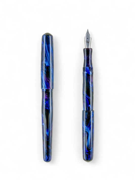 GW NC3 Fountain Pen in Black Blue Purple Resin
