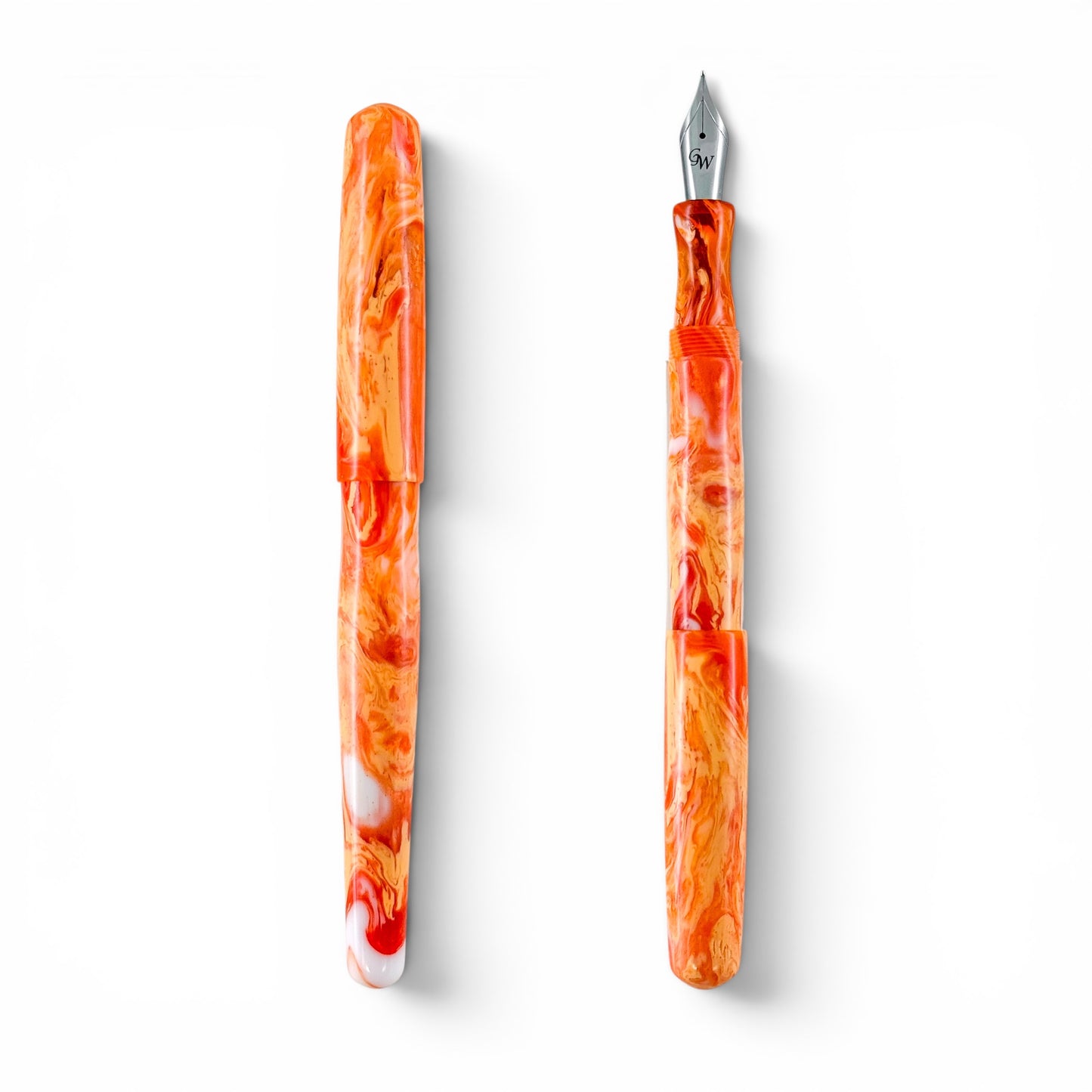 GW NC3 Fountain Pen in Orange White Resin