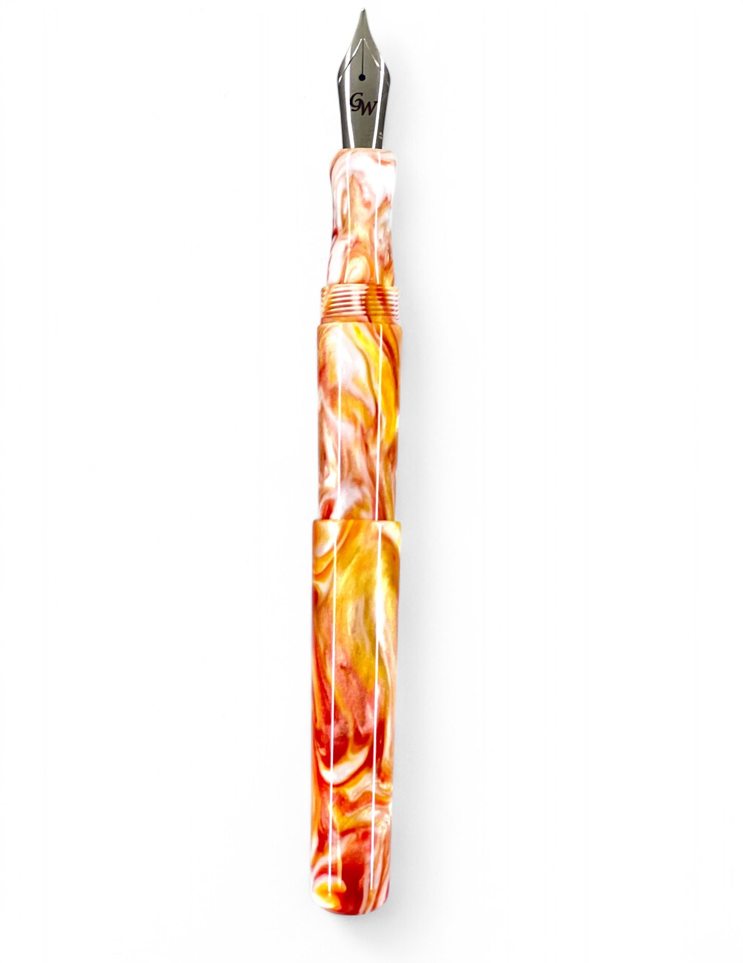 GW D2 Fountain Pen in Salmon Gold White Resin