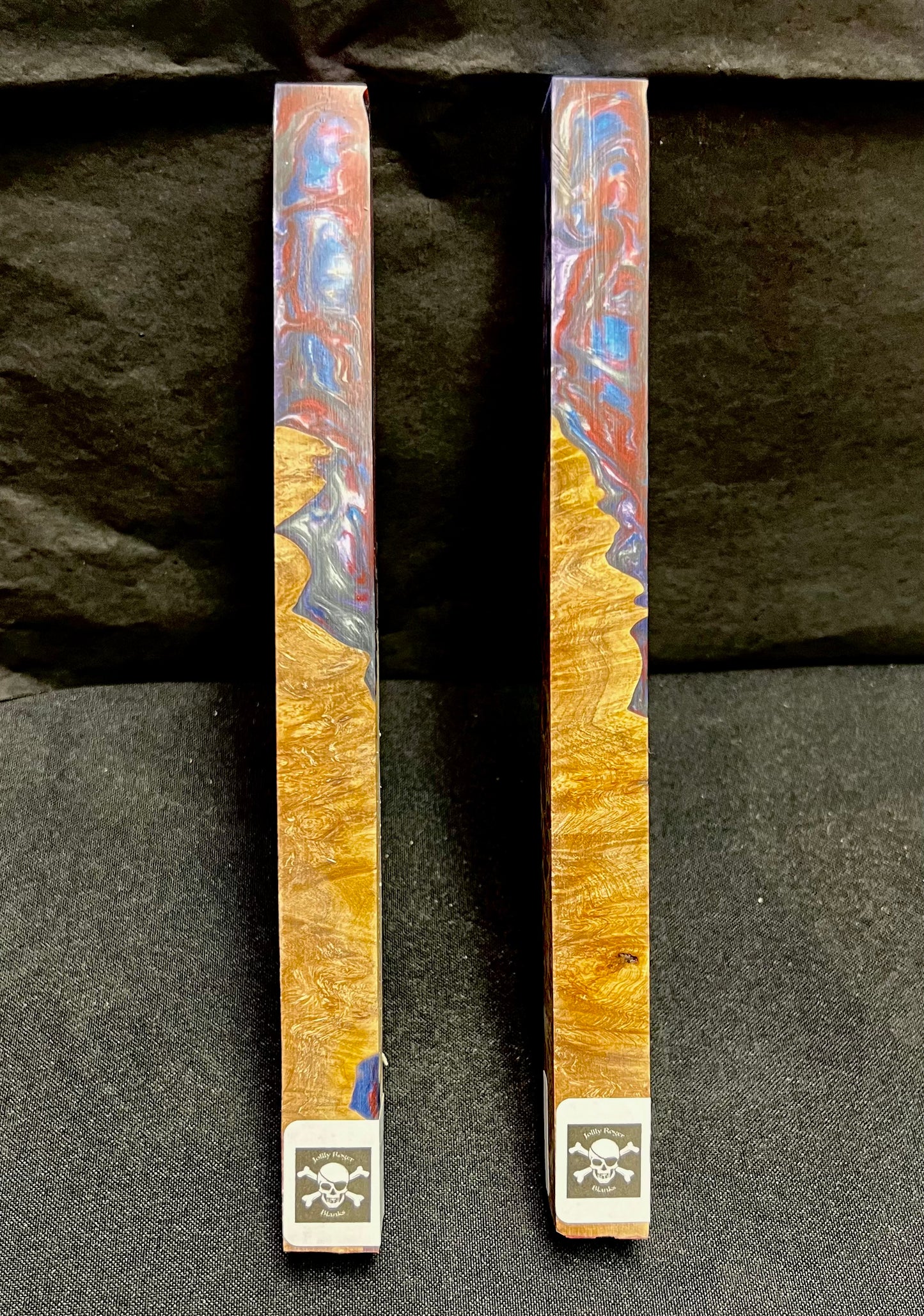 Maple Burl Bespoke Length Hybrid Wood Resin Blanks G1