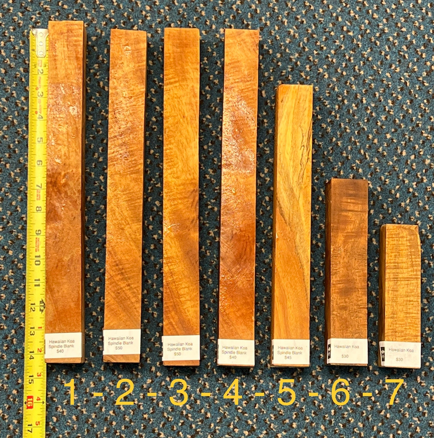 Hawaiian Koa Wood Turning Spindles Blanks