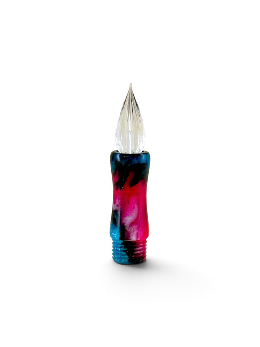 GW Modular Glass Nib Component in Black Magic Neon Corinthia 1a