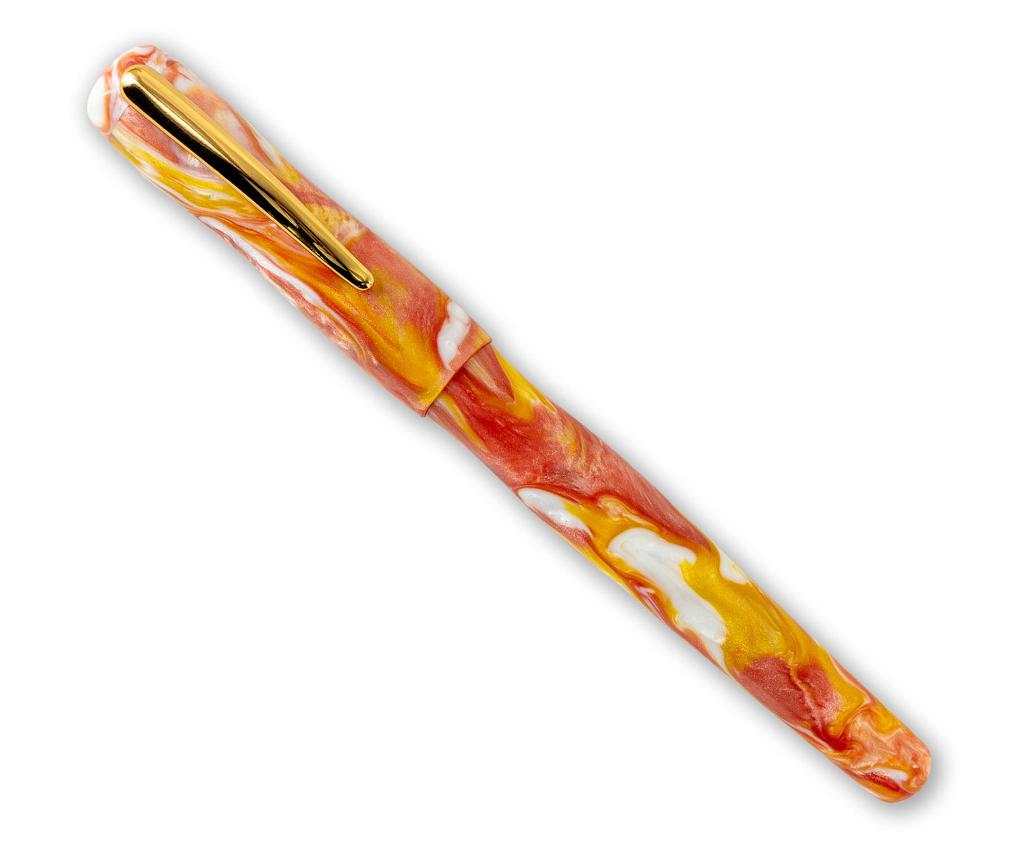 GW Dolcemente Fountain Pen in Salmon Gold White Resin