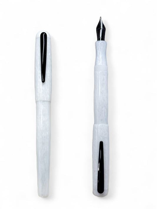 GW CC1 Fountain Pen in White Resin with Black Trim