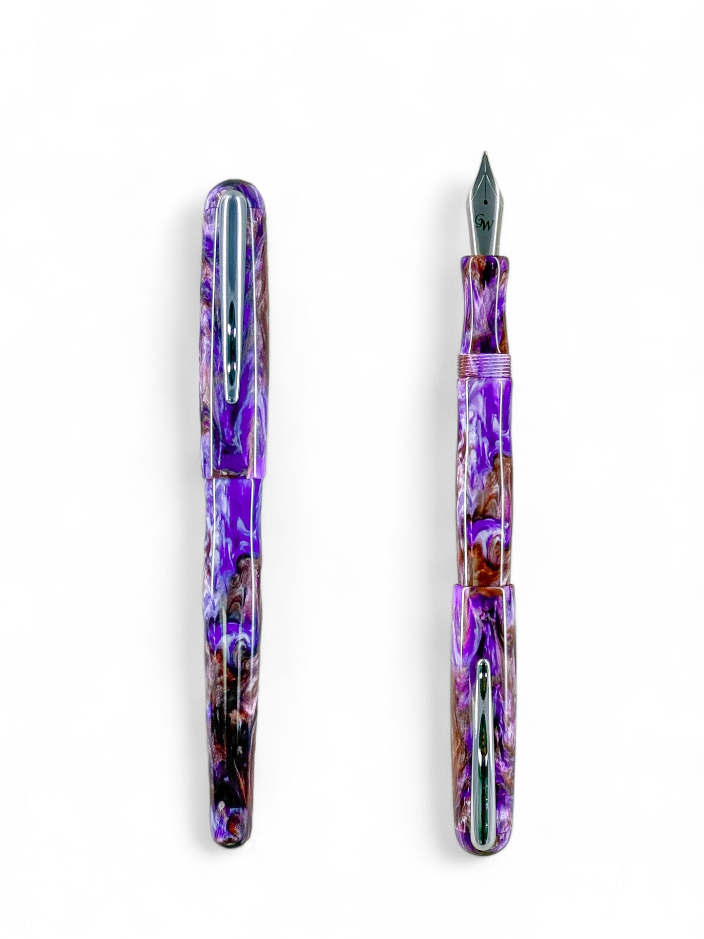 GW CC1 Fountain Pen in Mocha Purple White Resin