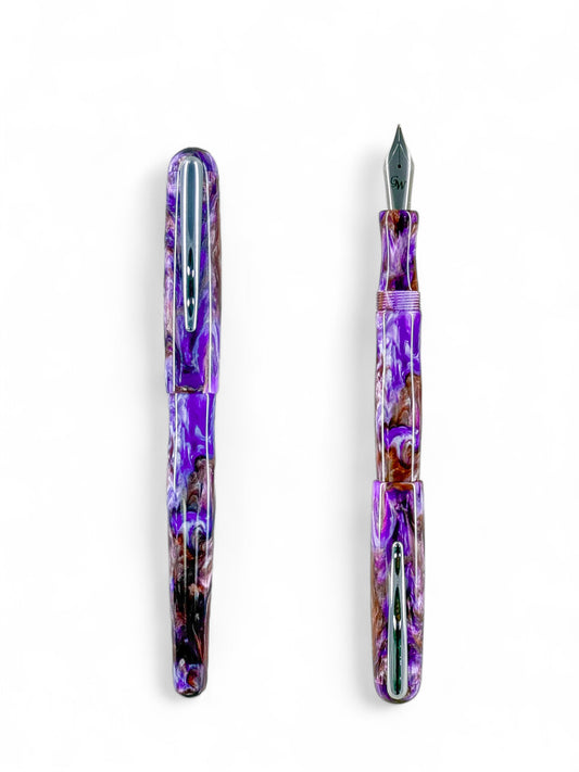 GW CC1 Fountain Pen in Mocha Purple White Resin