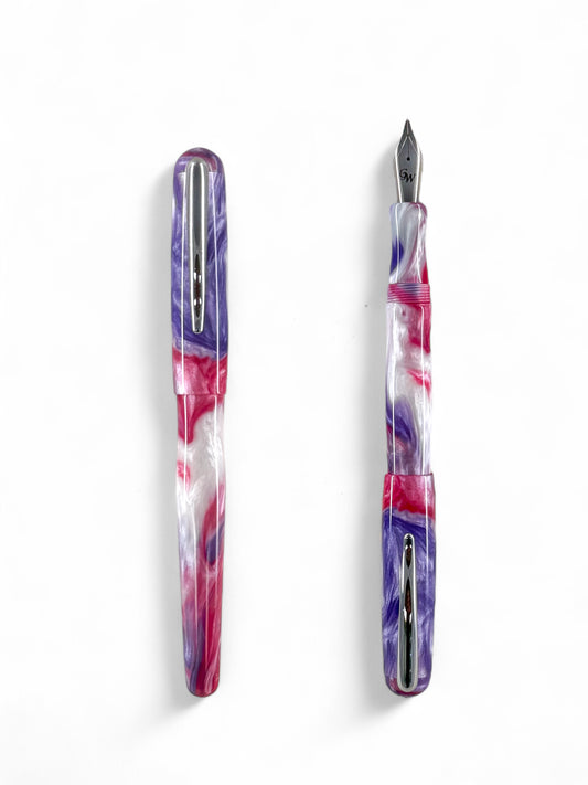 GW CC1 Fountain Pen in Purple White Pink Resin