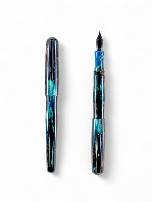 GW CC1 Fountain Pen in Turnt Pen Co Absinthe Abalone Resin