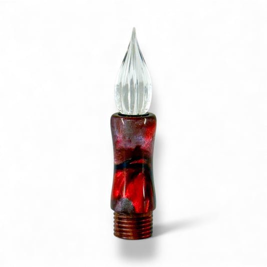 GW Modular Glass Nib Dip Pen Component in Silver-Red Resin 1b