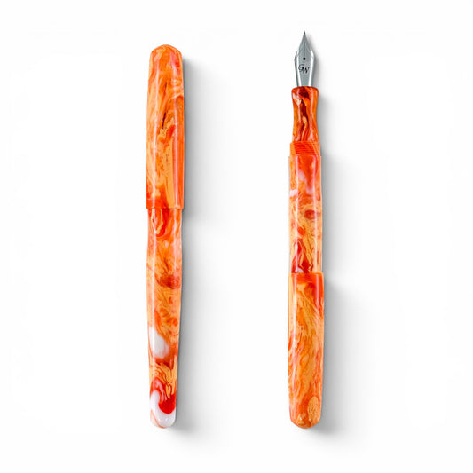 GW NC3 Fountain Pen in Orange White Resin
