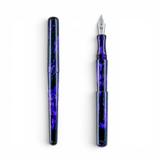 GW D2 Fountain Pen in Black Purple Resin