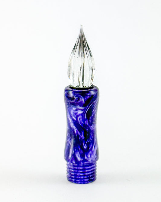 GW Modular Glass Nib Component in Purple Swirl Resin