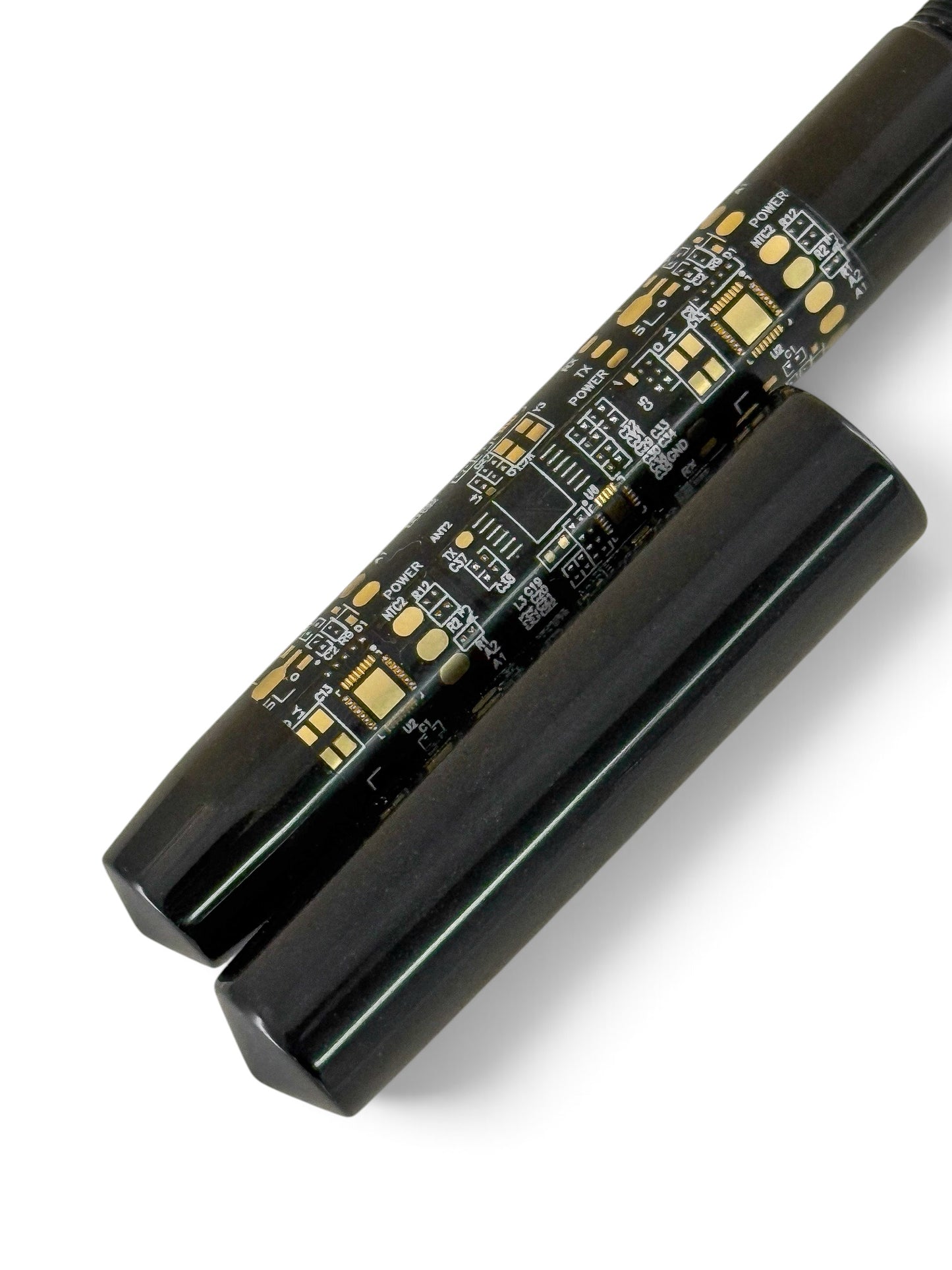 GW Black Circuit Board Fountain Pen With Ebonite