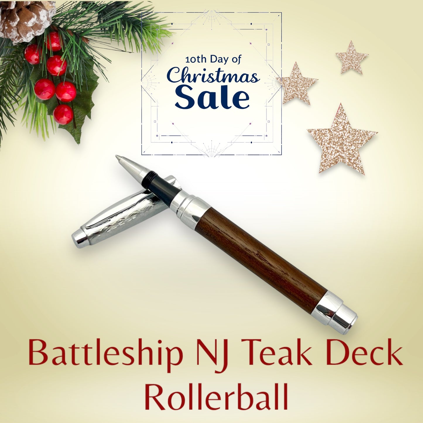 USS New Jersey Teak Deck Battleship Rollerball Pen