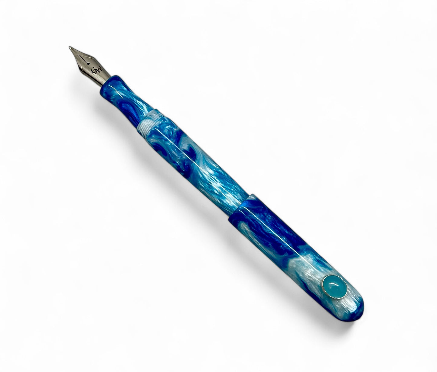 GW GemPen 25 Blue Chalcedony in Blue Skies Fountain Pen