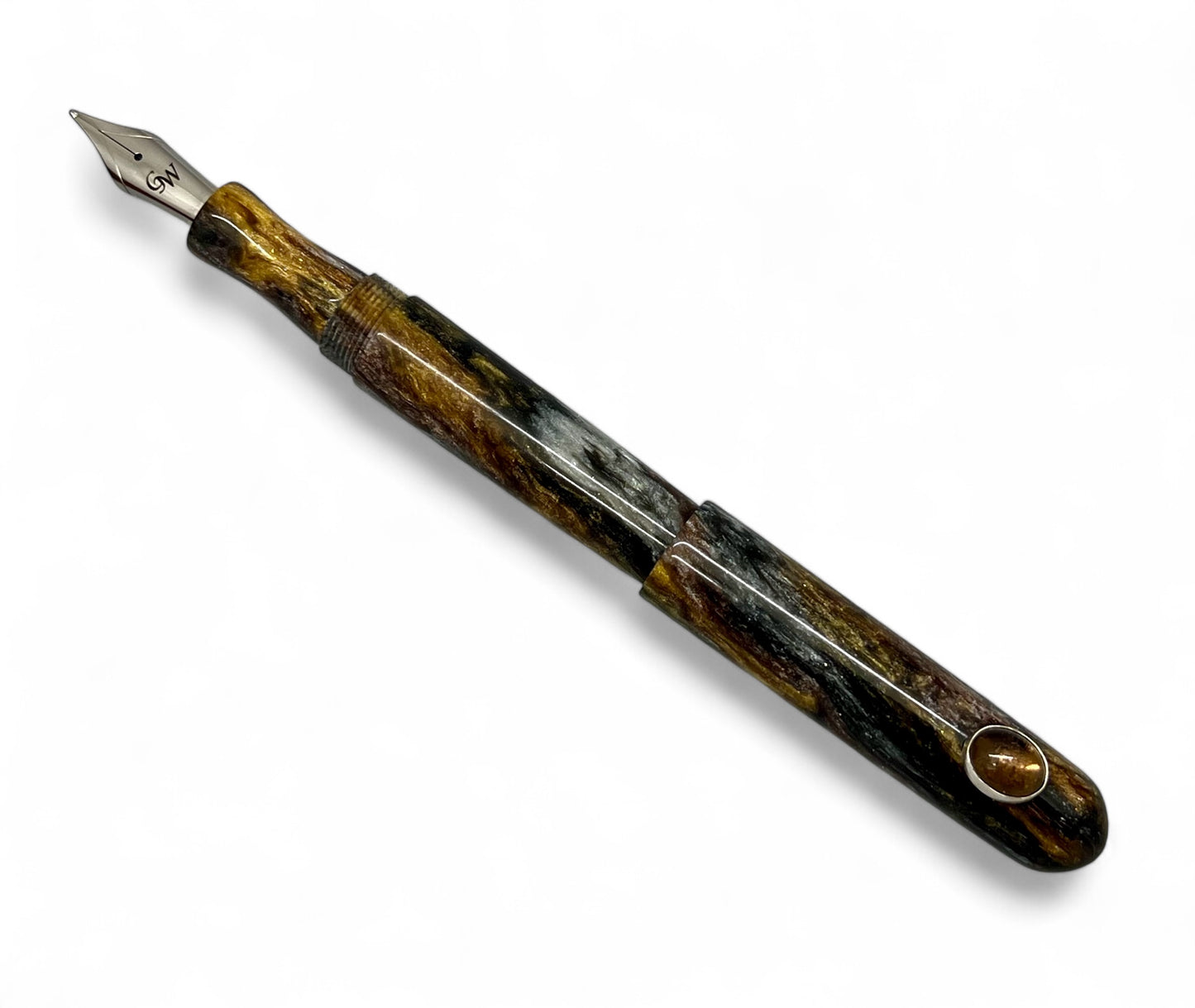 GW GemPen 25 Smoky Quartz in Metallurgy Fountain Pen