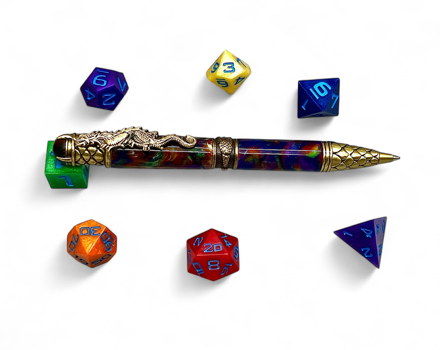 GW Dungeon Dice and Pen Set in Rainbow with Field Notes 5E Character Journal