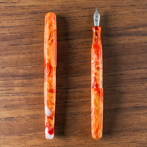 GW NC3 Fountain Pen in Orange White Resin