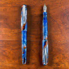 GW CC1 Fountain Pen in Brooks Blue and Orange Resin