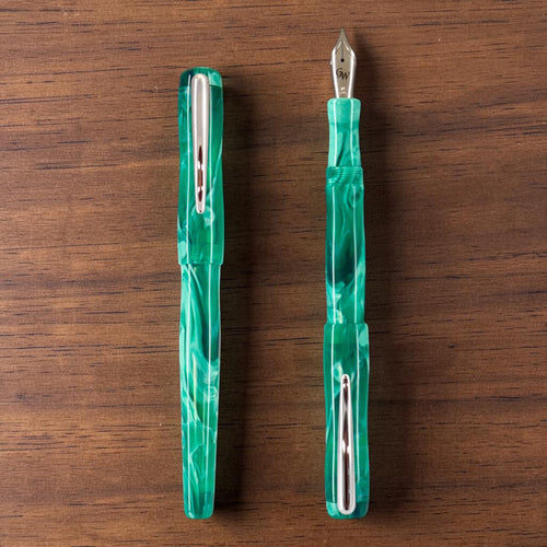 GW Dolcemente Fountain Pen in Brooks Translucent Green Resin